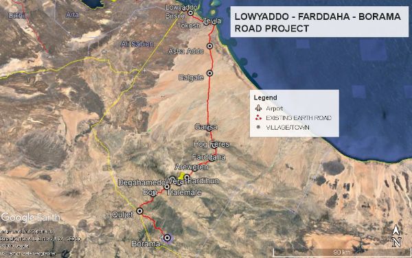 Feasibility Study preliminary and detailed Engineering design Lowyaddo–Farddaha–Borama Road (256km)