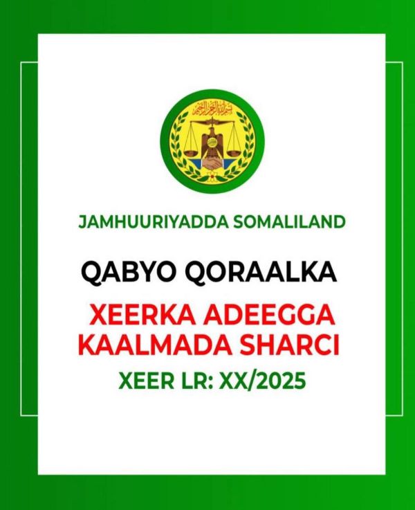 Wasaaradda caddaaladda Jamhuuriyadda Somaliland waxa farxad weyn u ah ansaxinta xeer-ka adeega kaalma-sharci . Oo Golaha wasiiradu ansaxiyey.